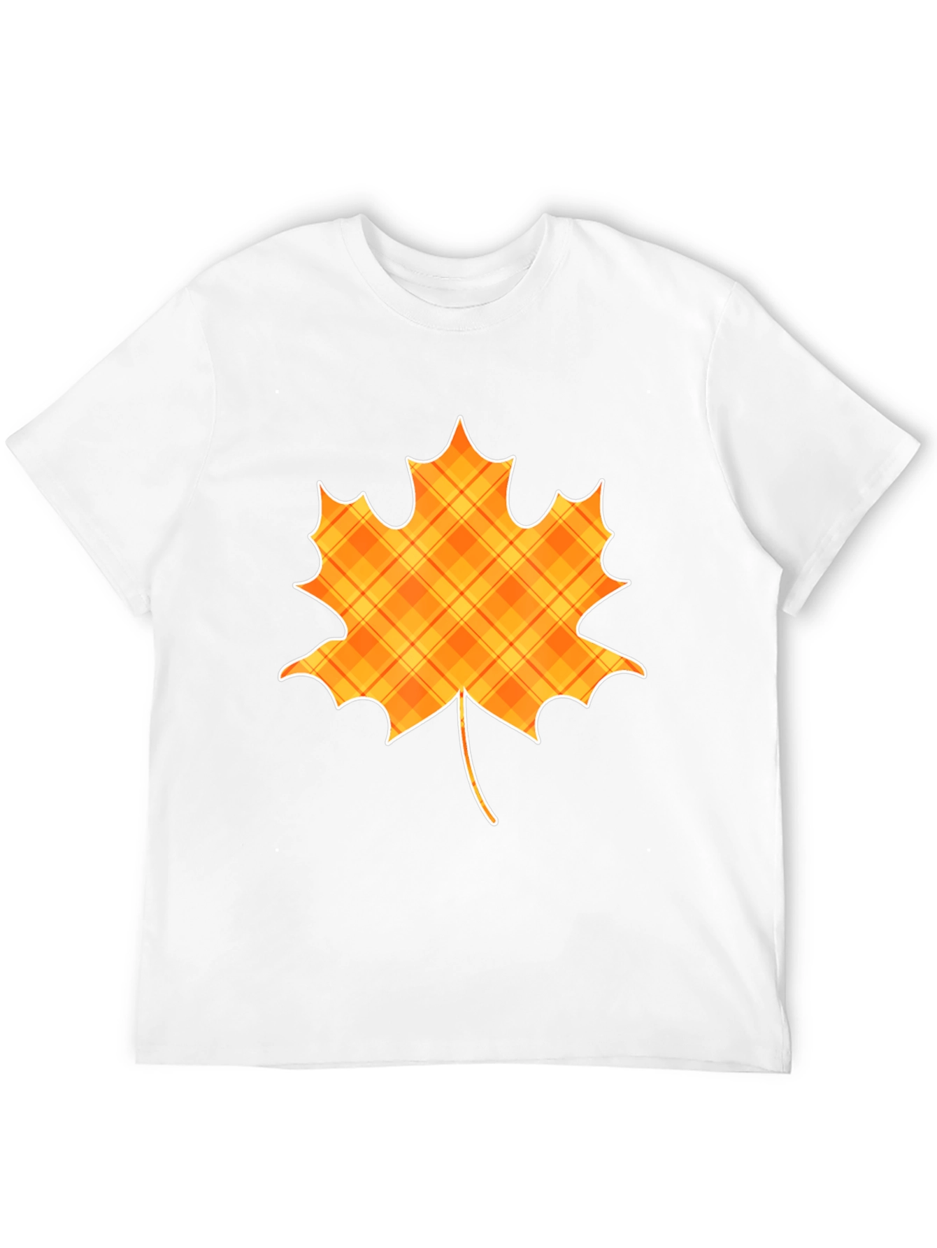 Plaid Maple Leaf Graphic Tee - Autumn Style