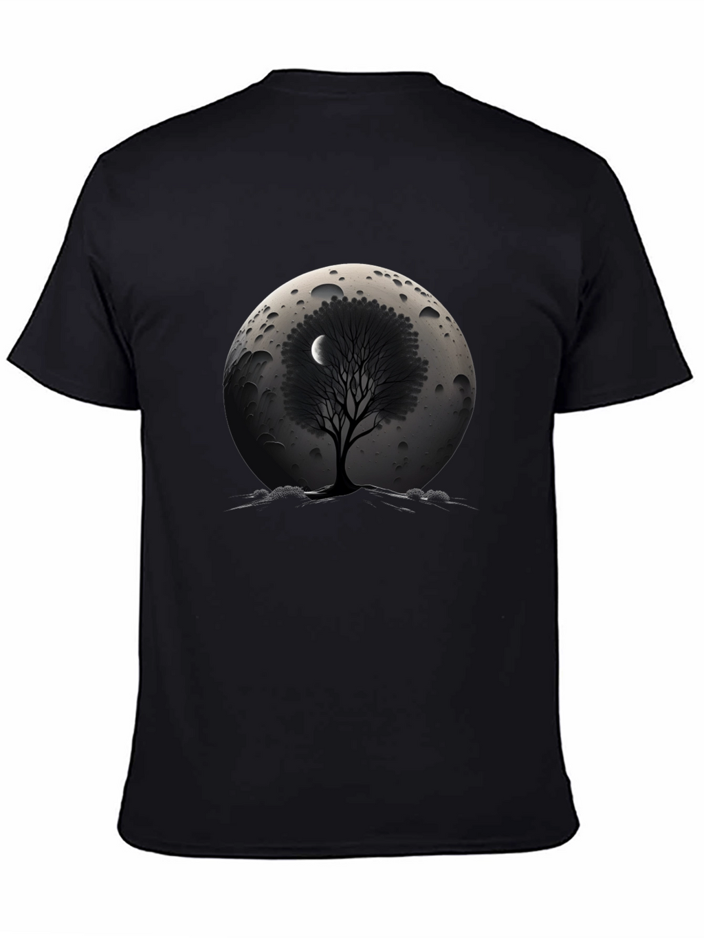 Lunar Tree Graphic T-Shirt - Stylish Black Tee
