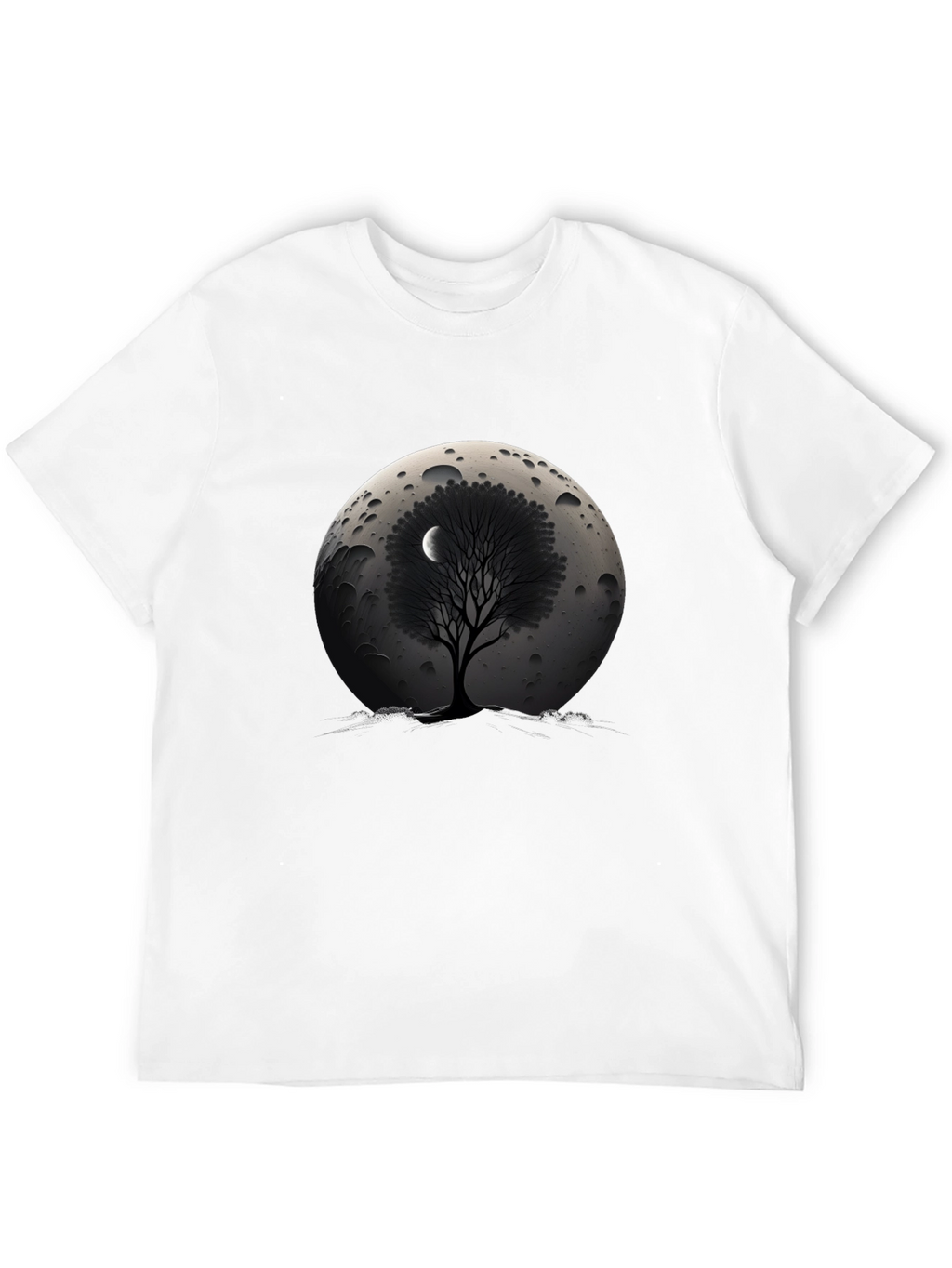 Lunar Tree Graphic T-Shirt - Stylish Black Tee