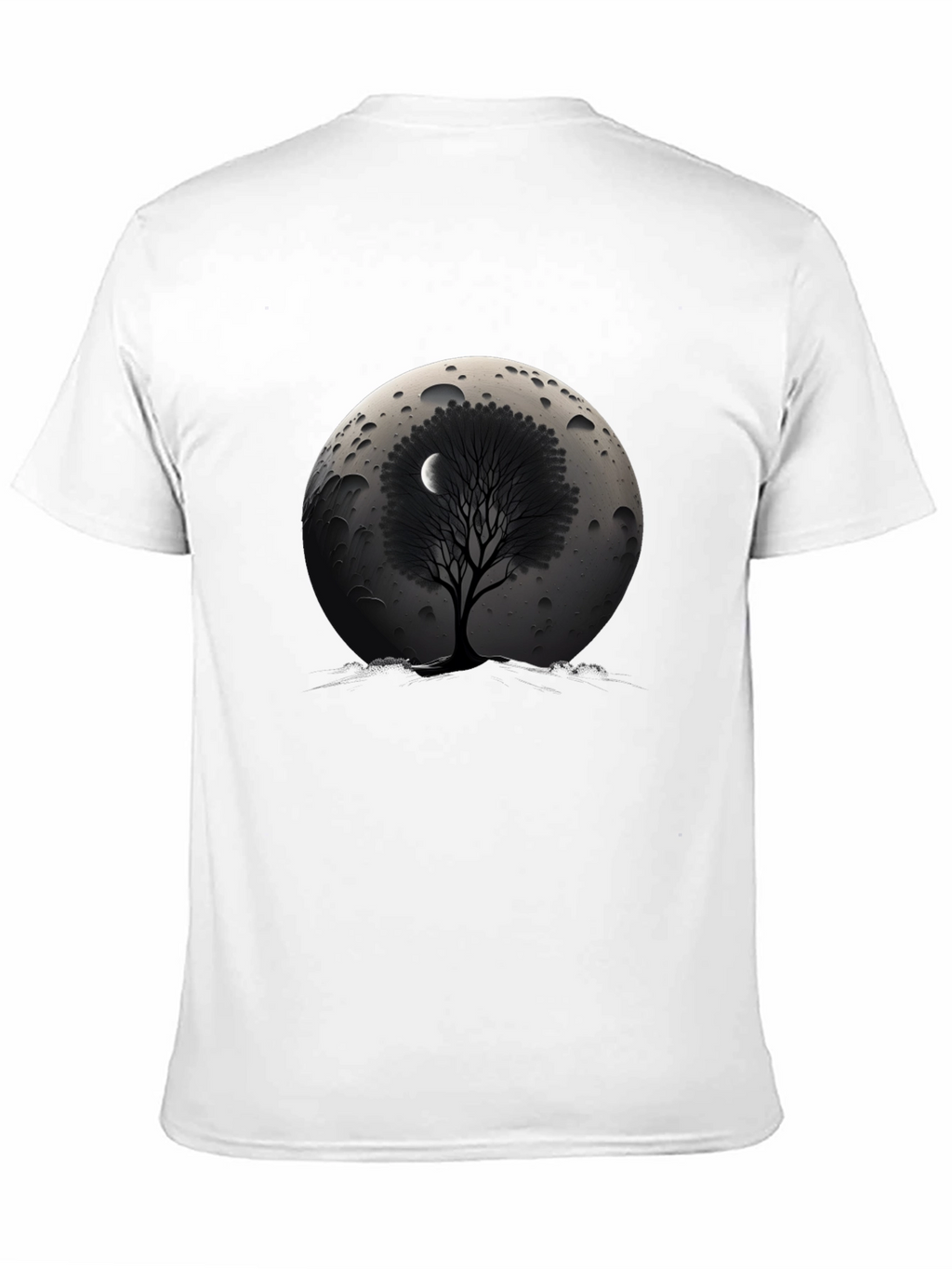 Lunar Tree Graphic T-Shirt - Stylish Black Tee