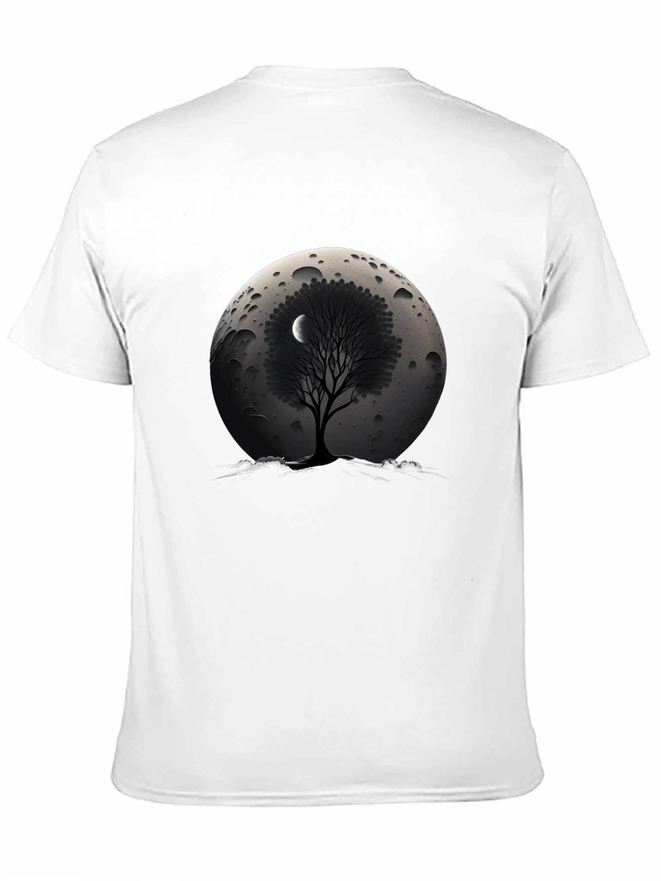 Lunar Tree Graphic T-Shirt - Stylish Black Tee