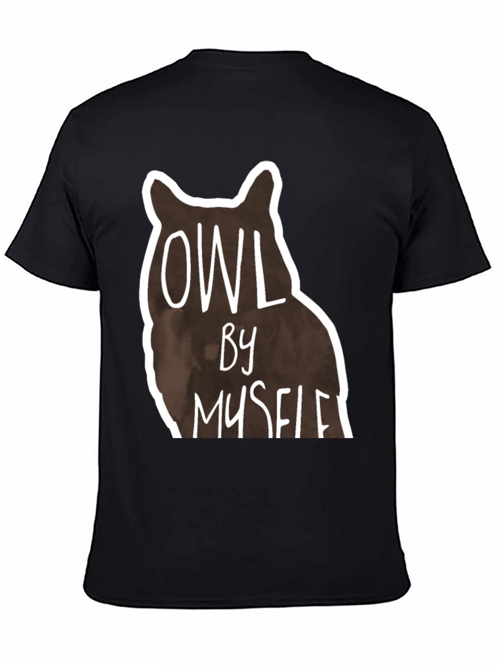 Owl By Myself Graphic Tee - Black Casual T-Shirt