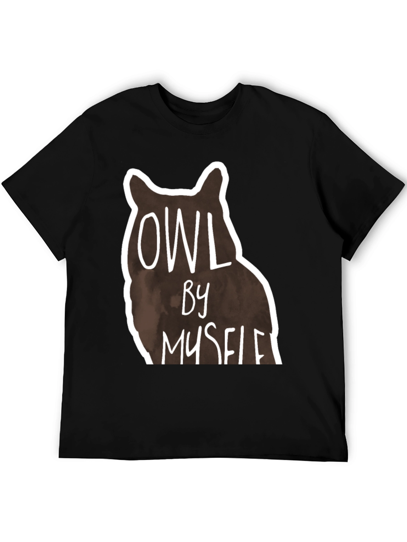 Owl By Myself Graphic Tee - Black Casual T-Shirt