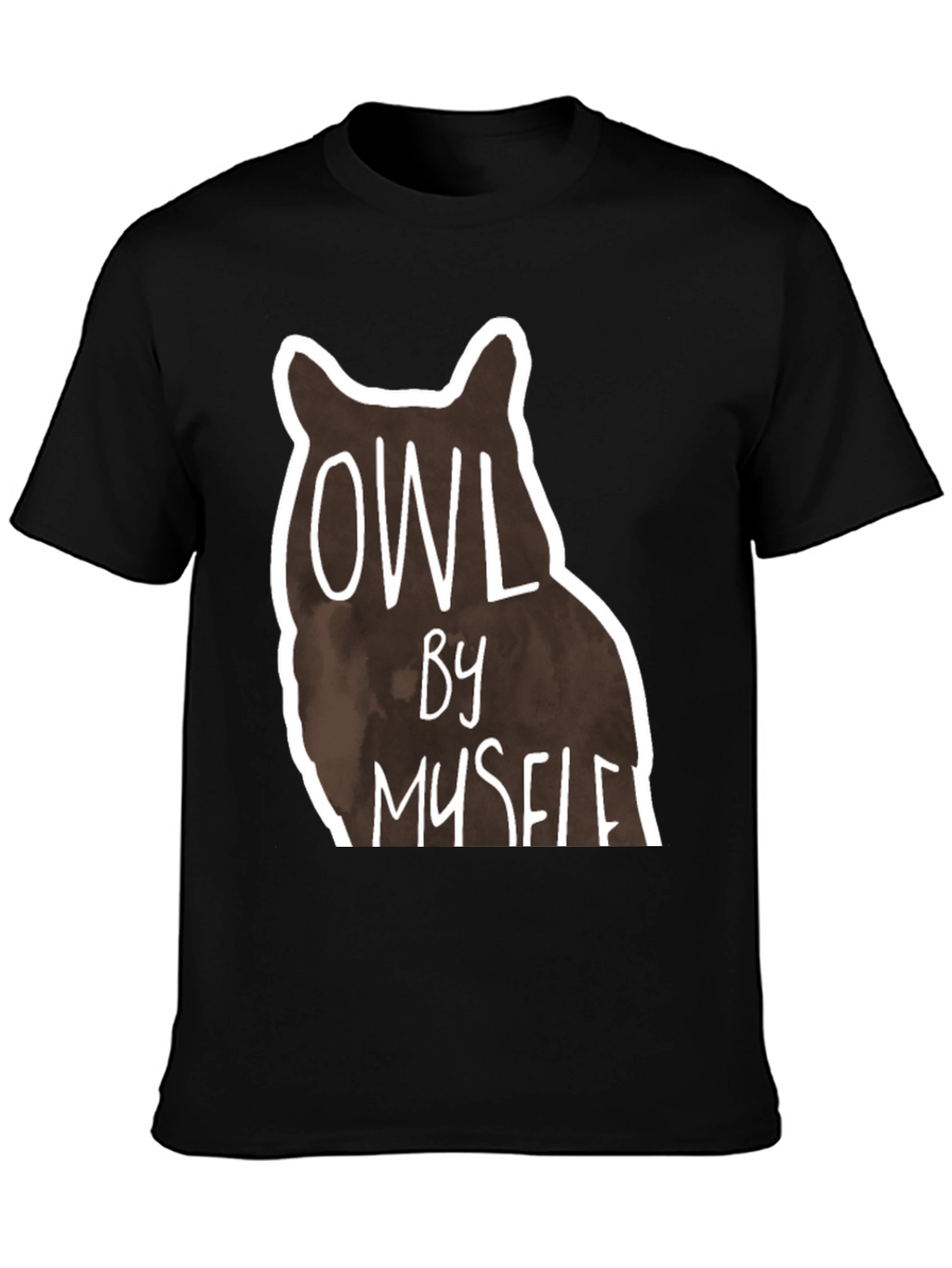 Owl By Myself Graphic Tee - Black Casual T-Shirt