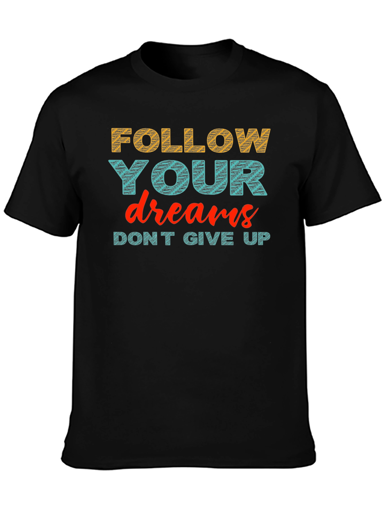 Motivational Graphic Print Crew Neck T-Shirt