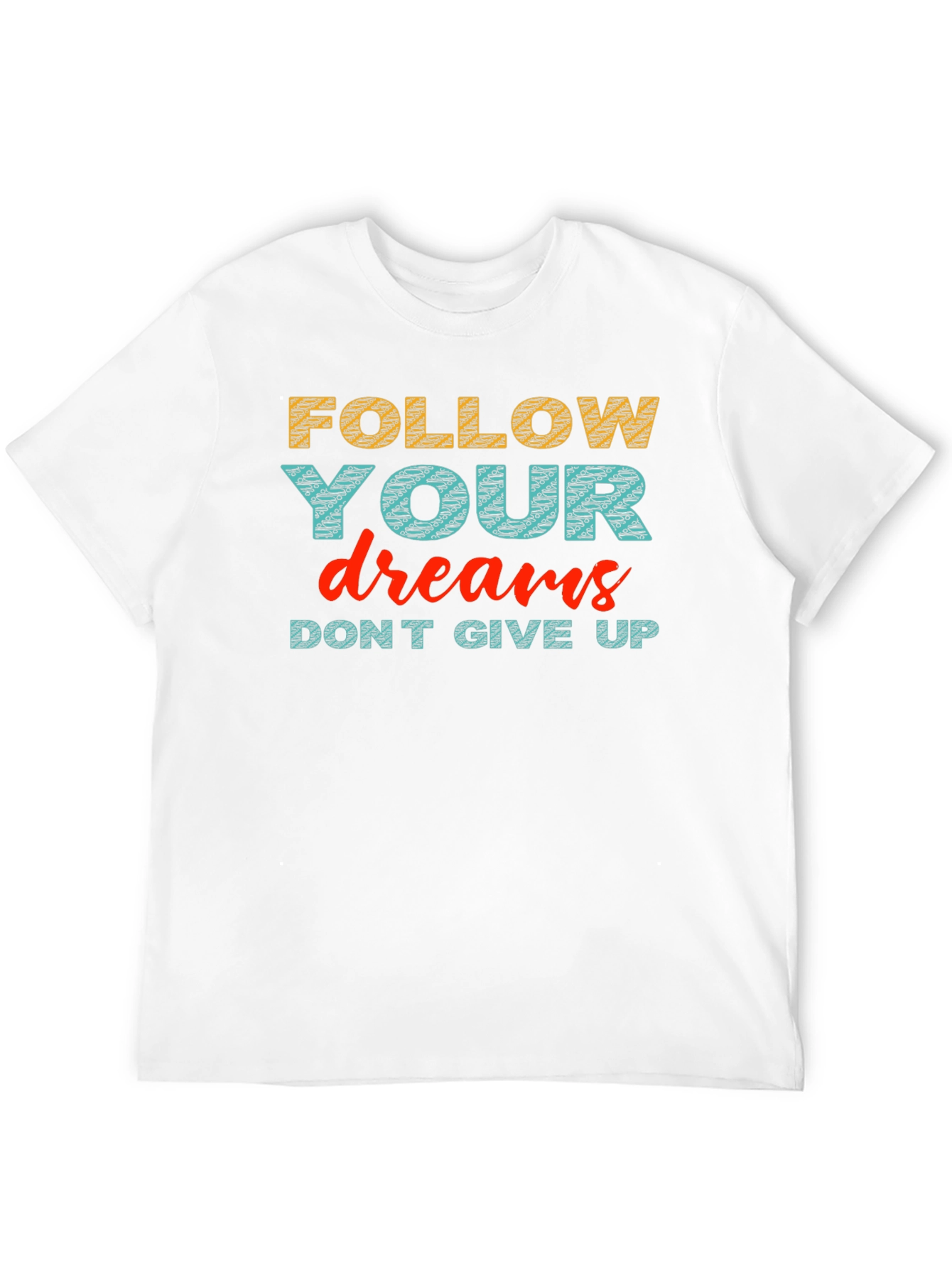 Motivational Graphic Print Crew Neck T-Shirt