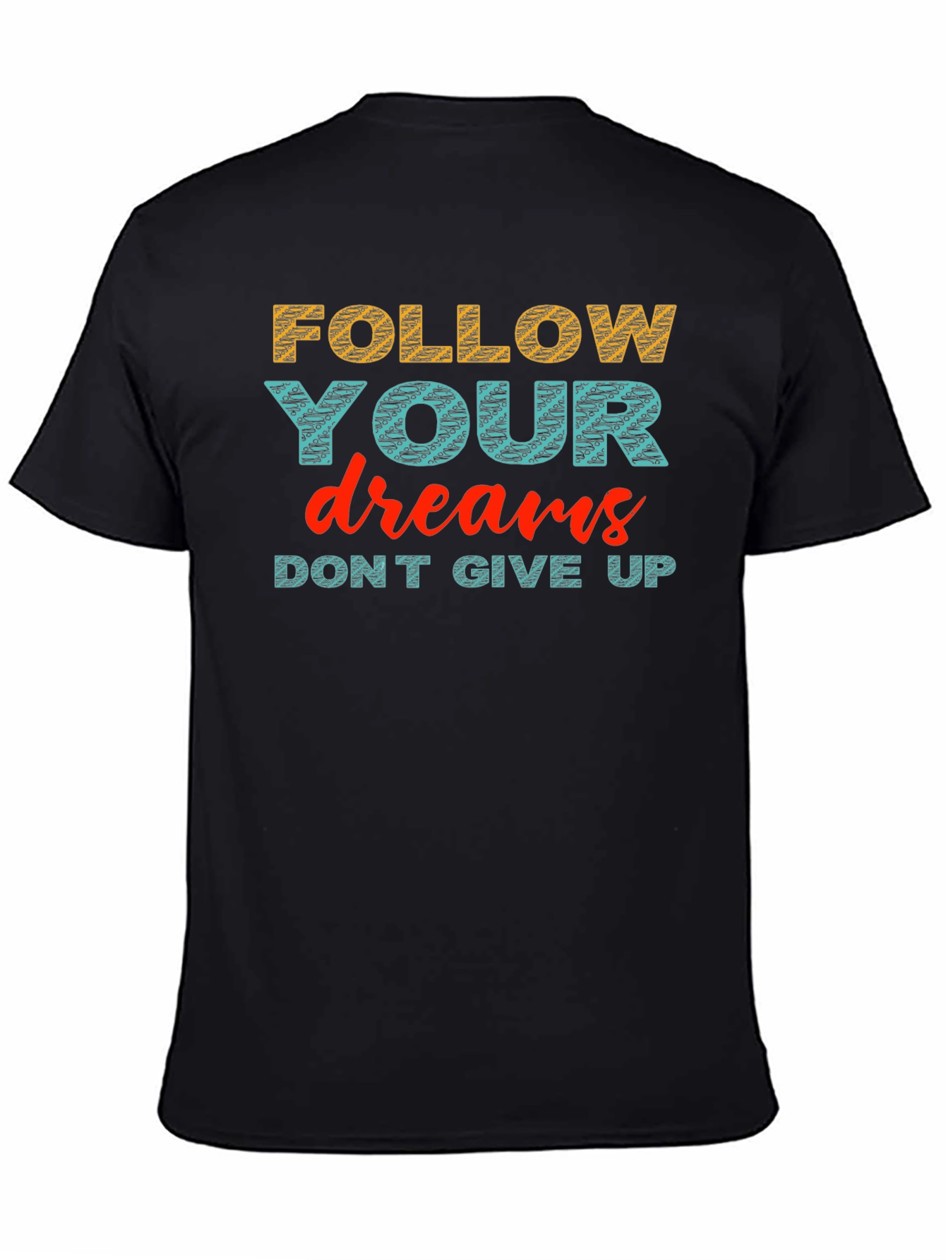 Motivational Graphic Print Crew Neck T-Shirt