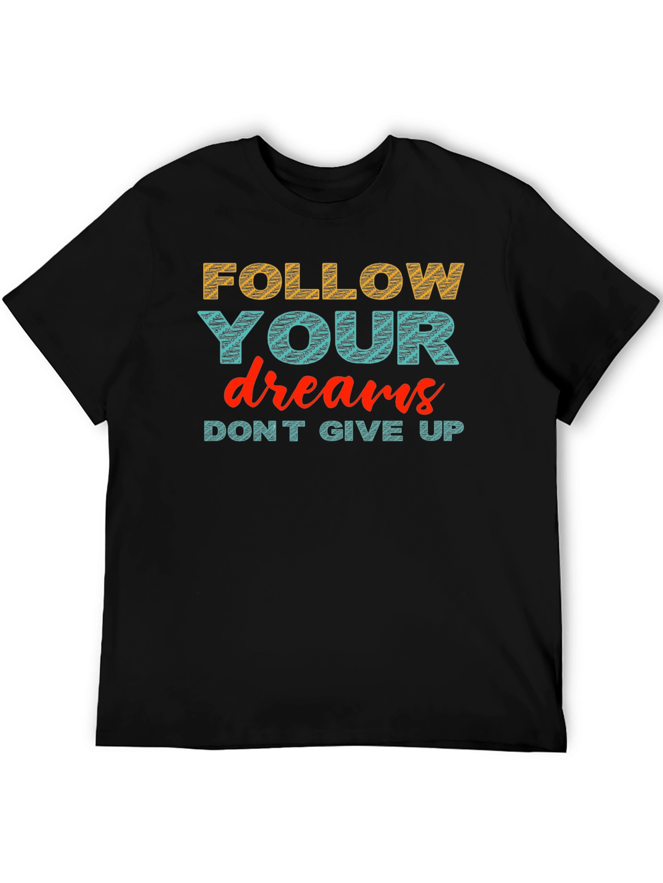 Motivational Graphic Print Crew Neck T-Shirt