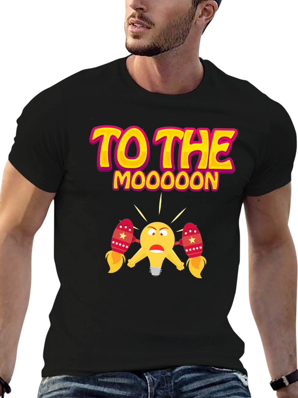 To The Moooon Black Graphic Tee
