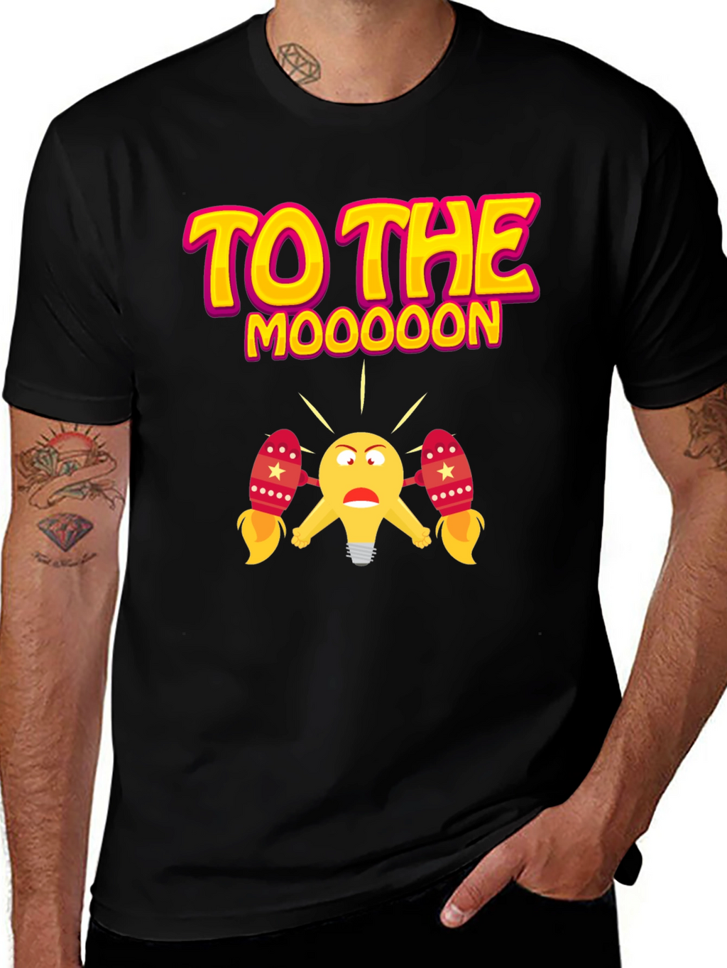 To The Moooon Black Graphic Tee