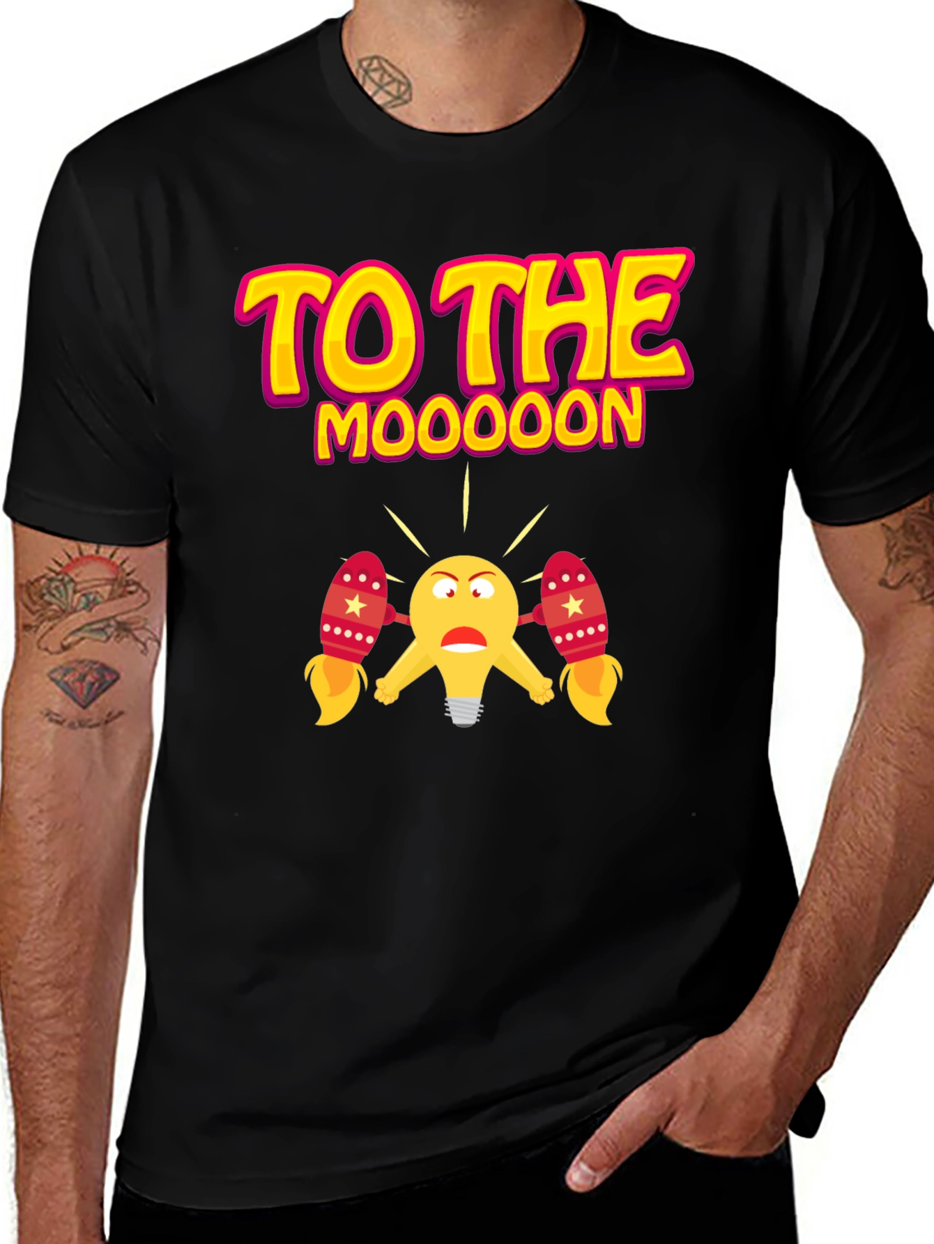 To The Moooon Black Graphic Tee