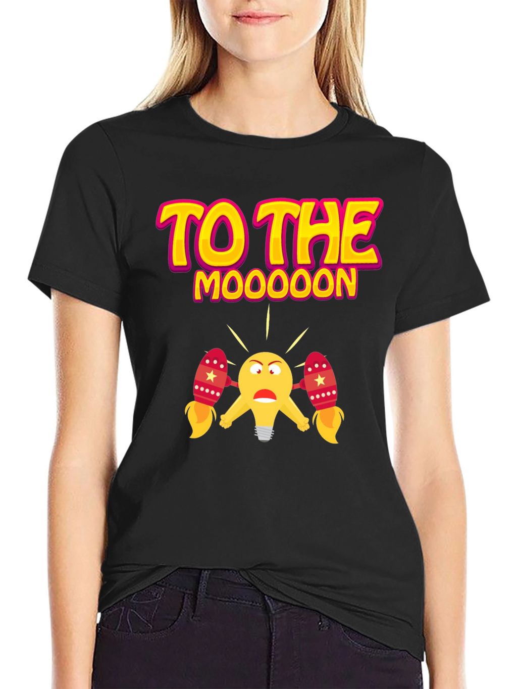 To The Moooon Black Graphic Tee