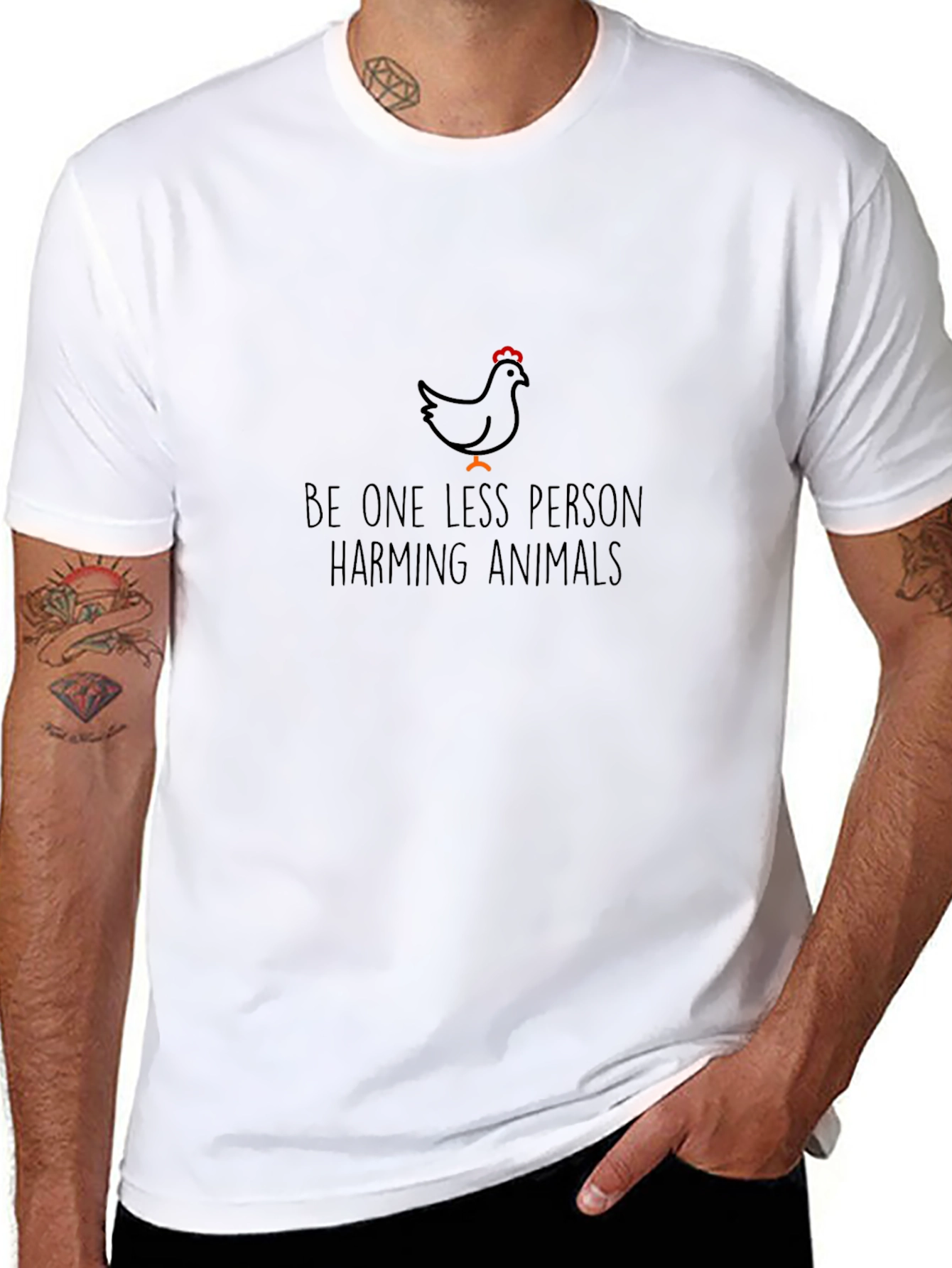 Vegan T-Shirt: Be One Less Person Harming Animals
