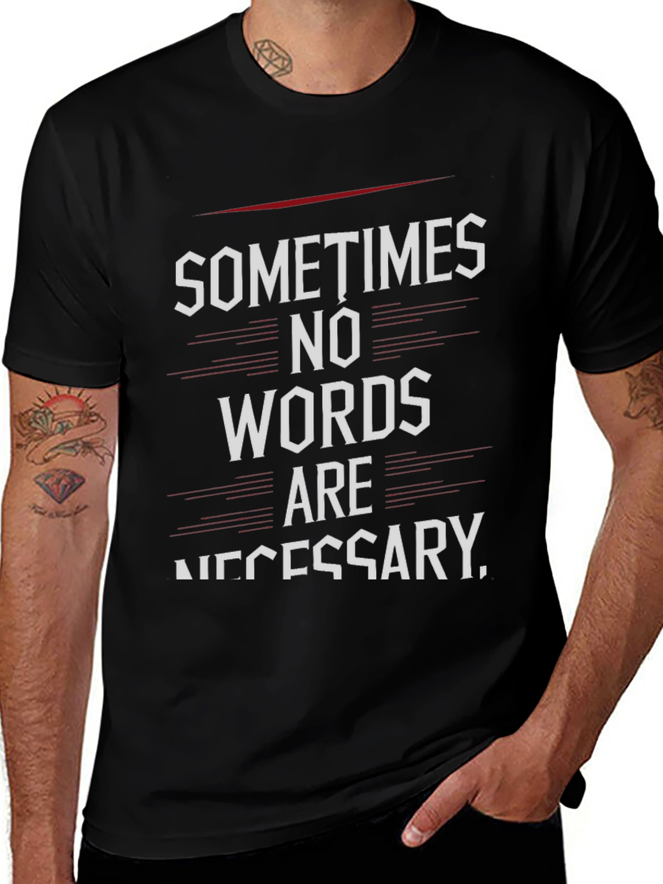 Sometimes No Words T-Shirt - Black Graphic Tee