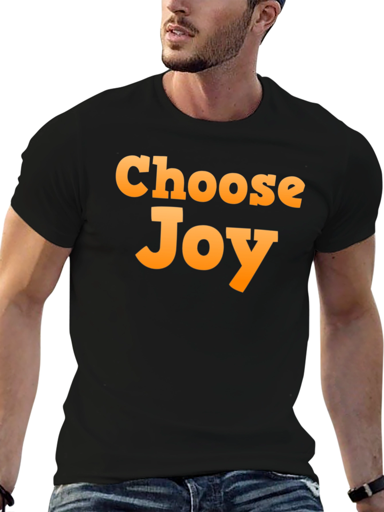 Choose Joy Graphic T-Shirt - Black Casual Tee