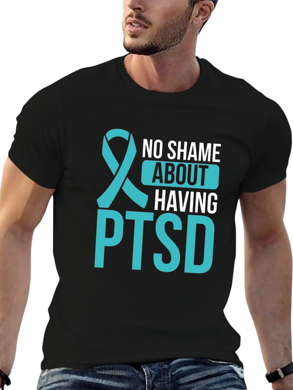 No Shame About Having PTSD Awareness Ribbon T-Shirt