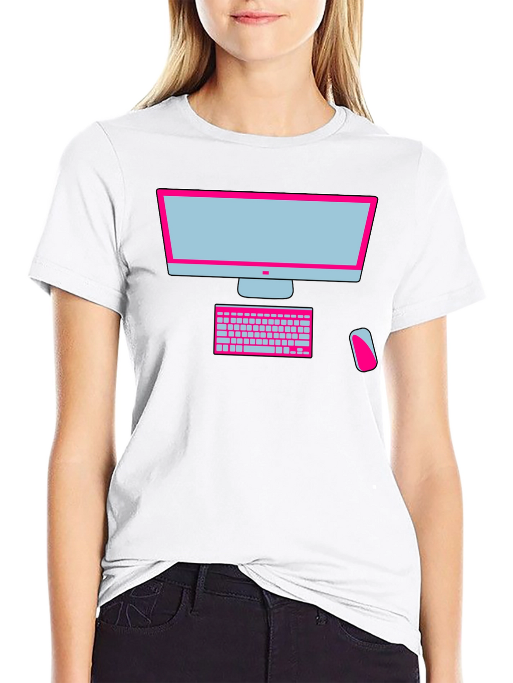 Geek Chic Computer Graphic Tee - Black