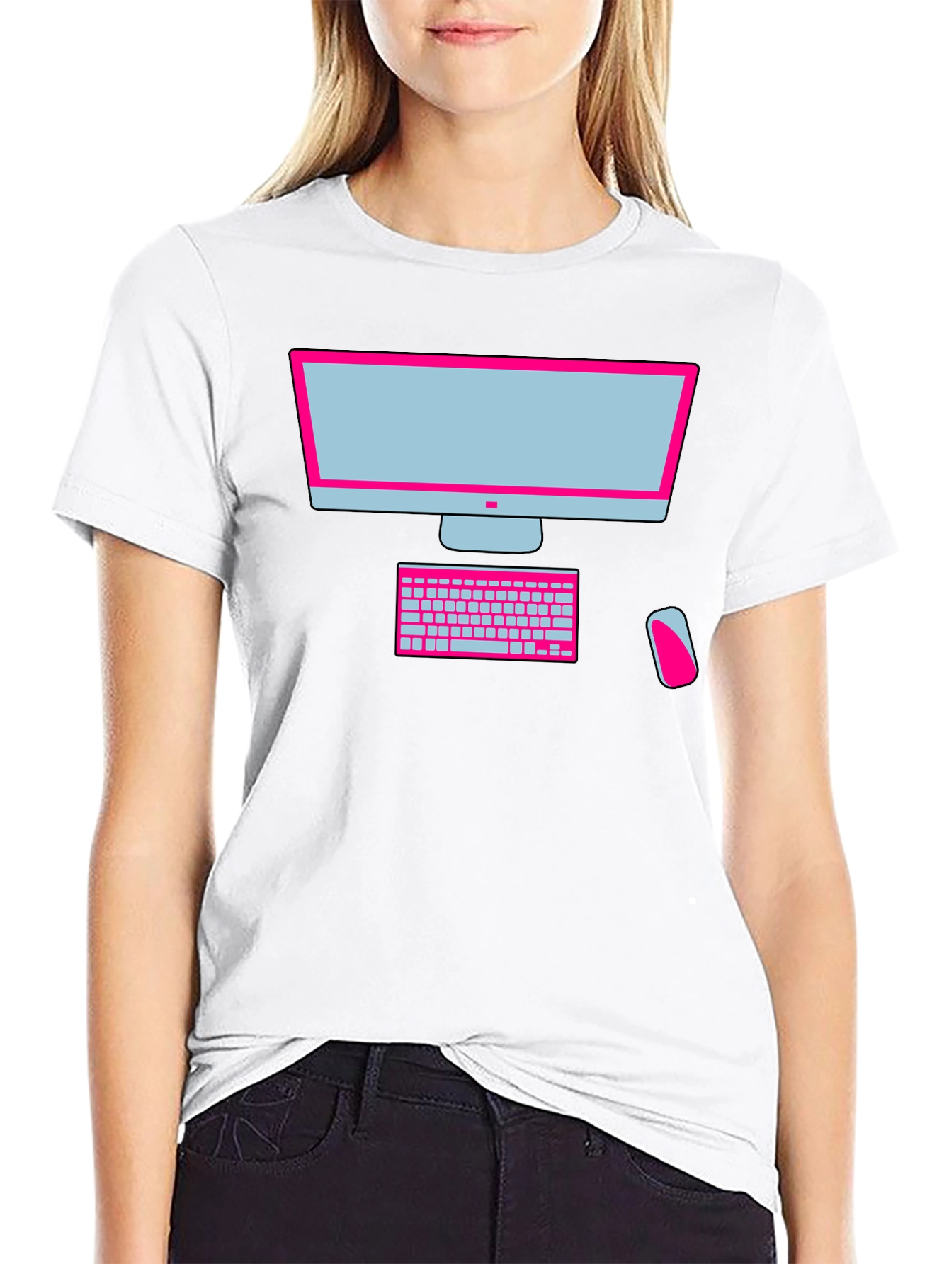 Geek Chic Computer Graphic Tee - Black