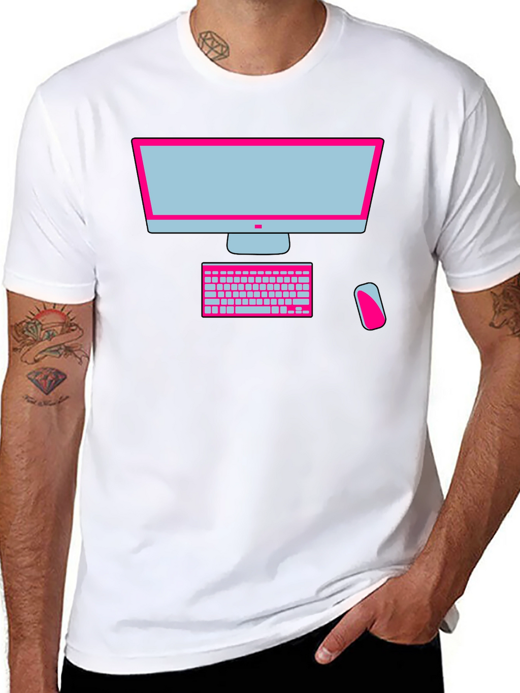 Geek Chic Computer Graphic Tee - Black