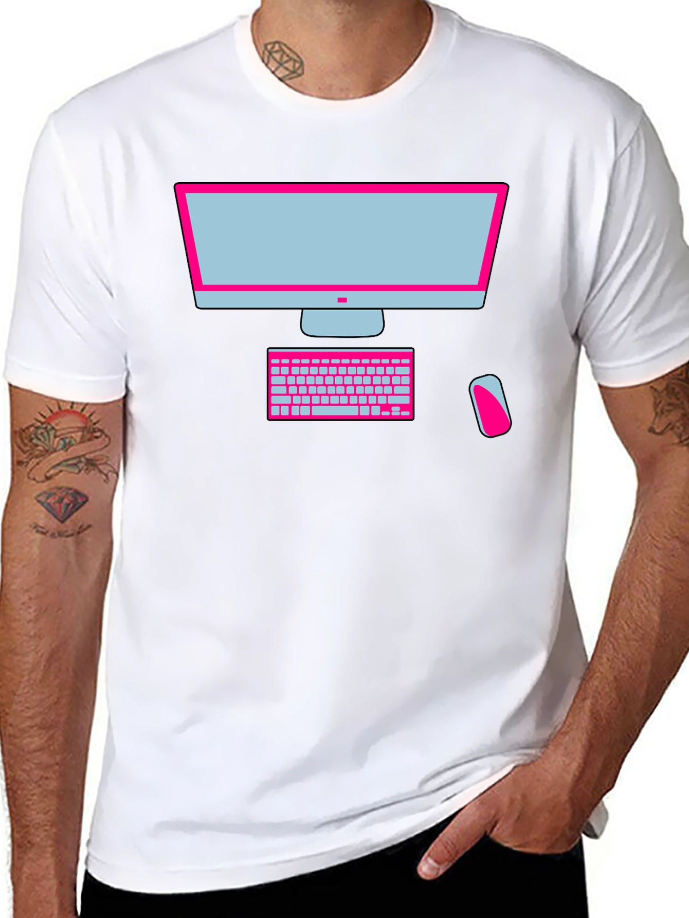 Geek Chic Computer Graphic Tee - Black