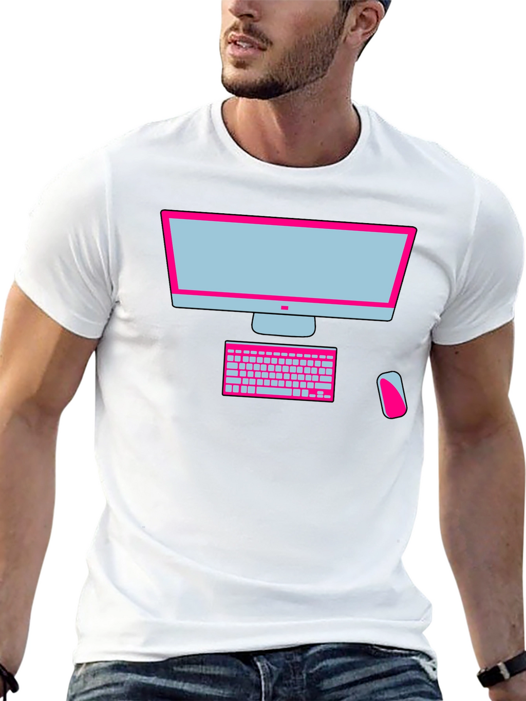 Geek Chic Computer Graphic Tee - Black