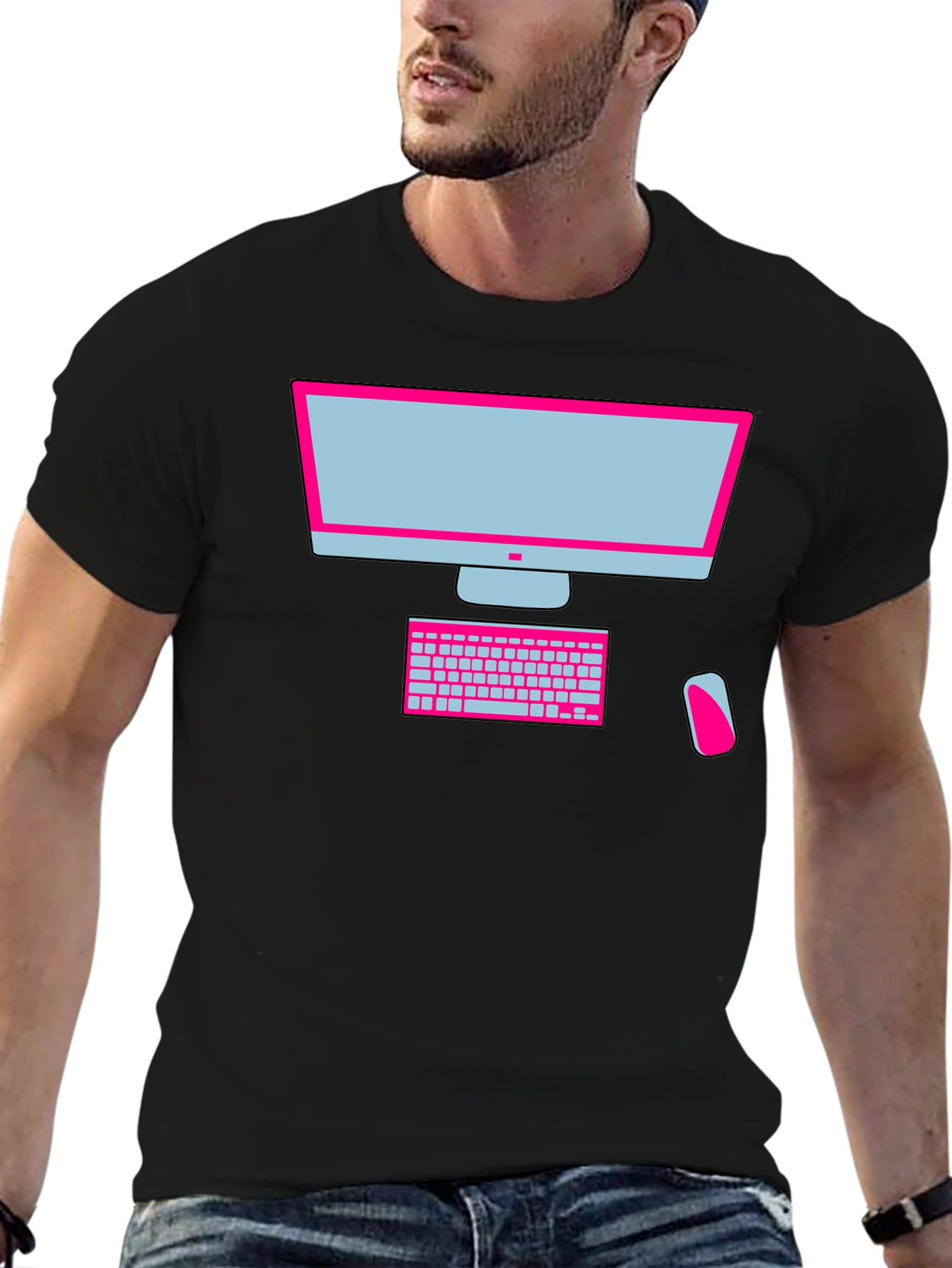 Geek Chic Computer Graphic Tee - Black
