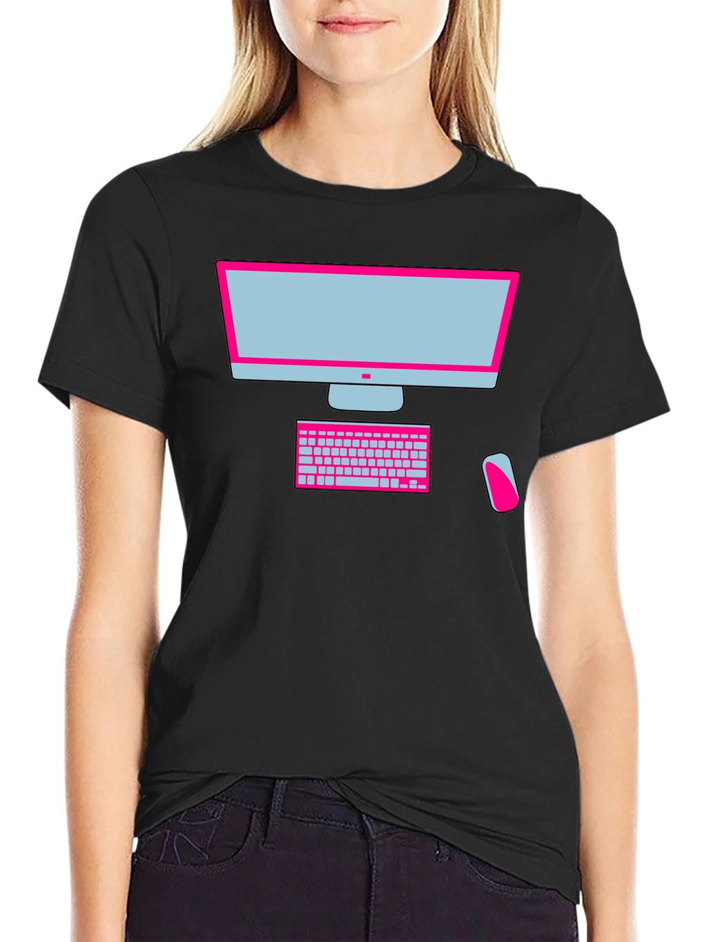 Geek Chic Computer Graphic Tee - Black