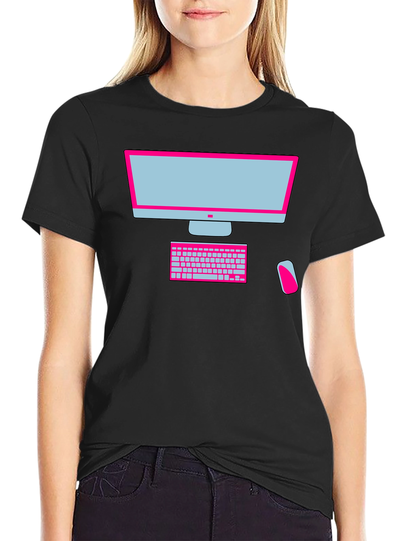 Geek Chic Computer Graphic Tee - Black