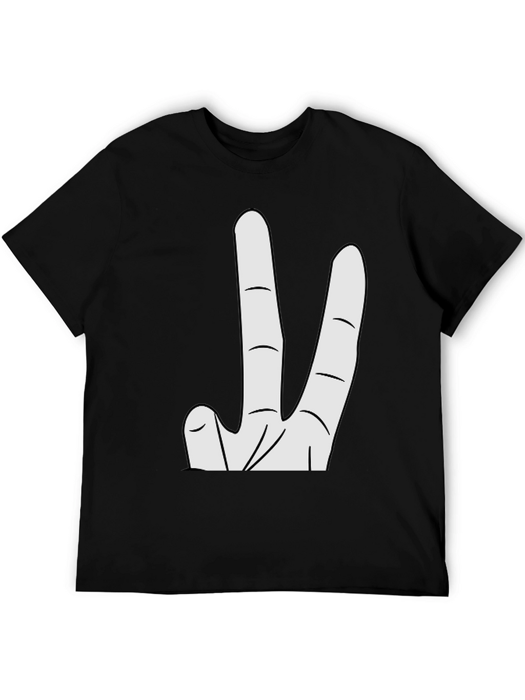 Novelty Two Finger Gesture Black T-Shirt