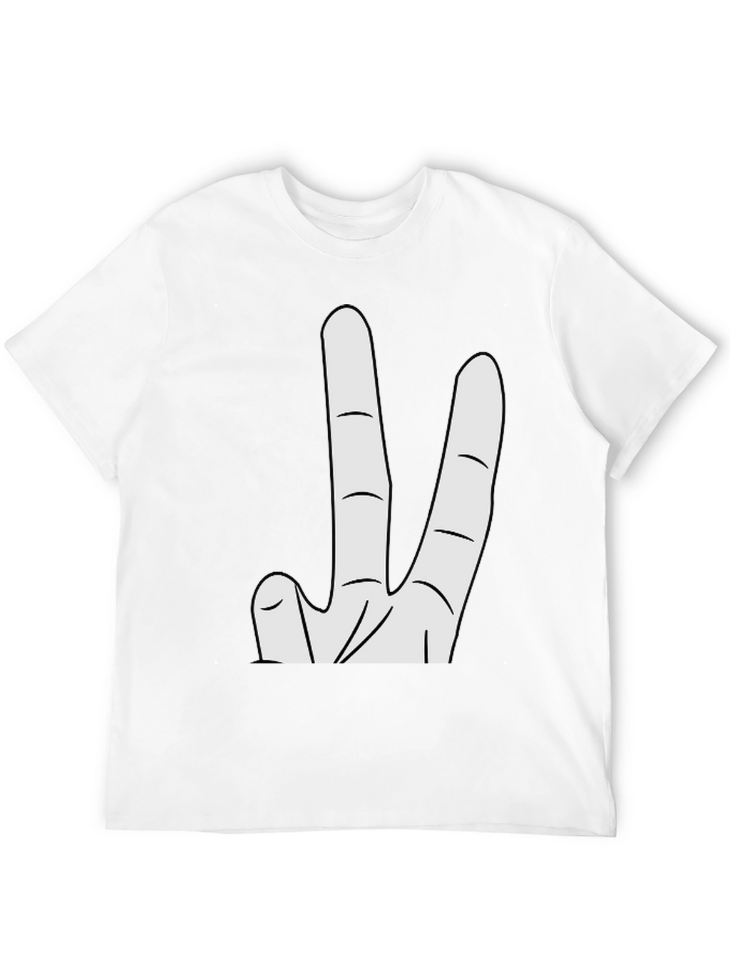 Novelty Two Finger Gesture Black T-Shirt