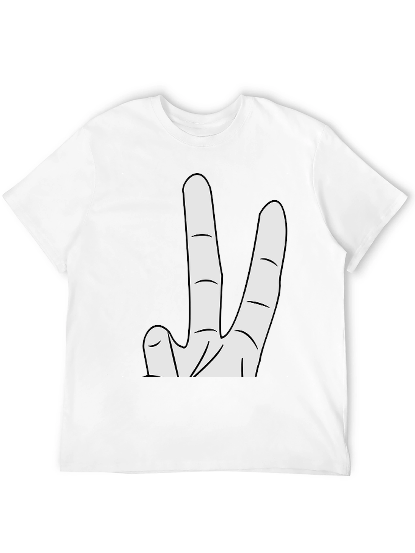 Novelty Two Finger Gesture Black T-Shirt