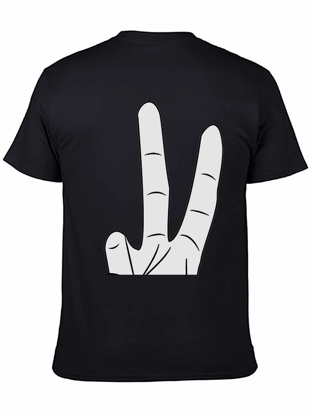 Novelty Two Finger Gesture Black T-Shirt