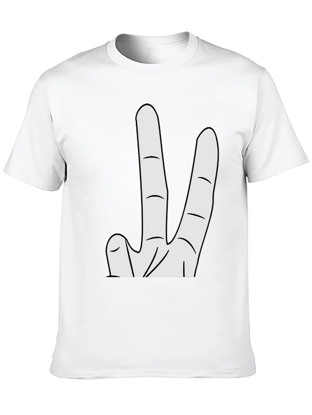 Novelty Two Finger Gesture Black T-Shirt