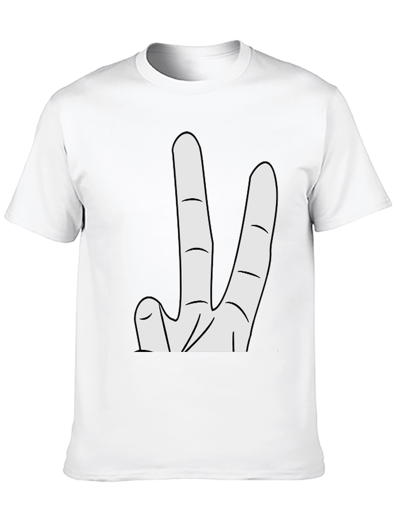 Novelty Two Finger Gesture Black T-Shirt