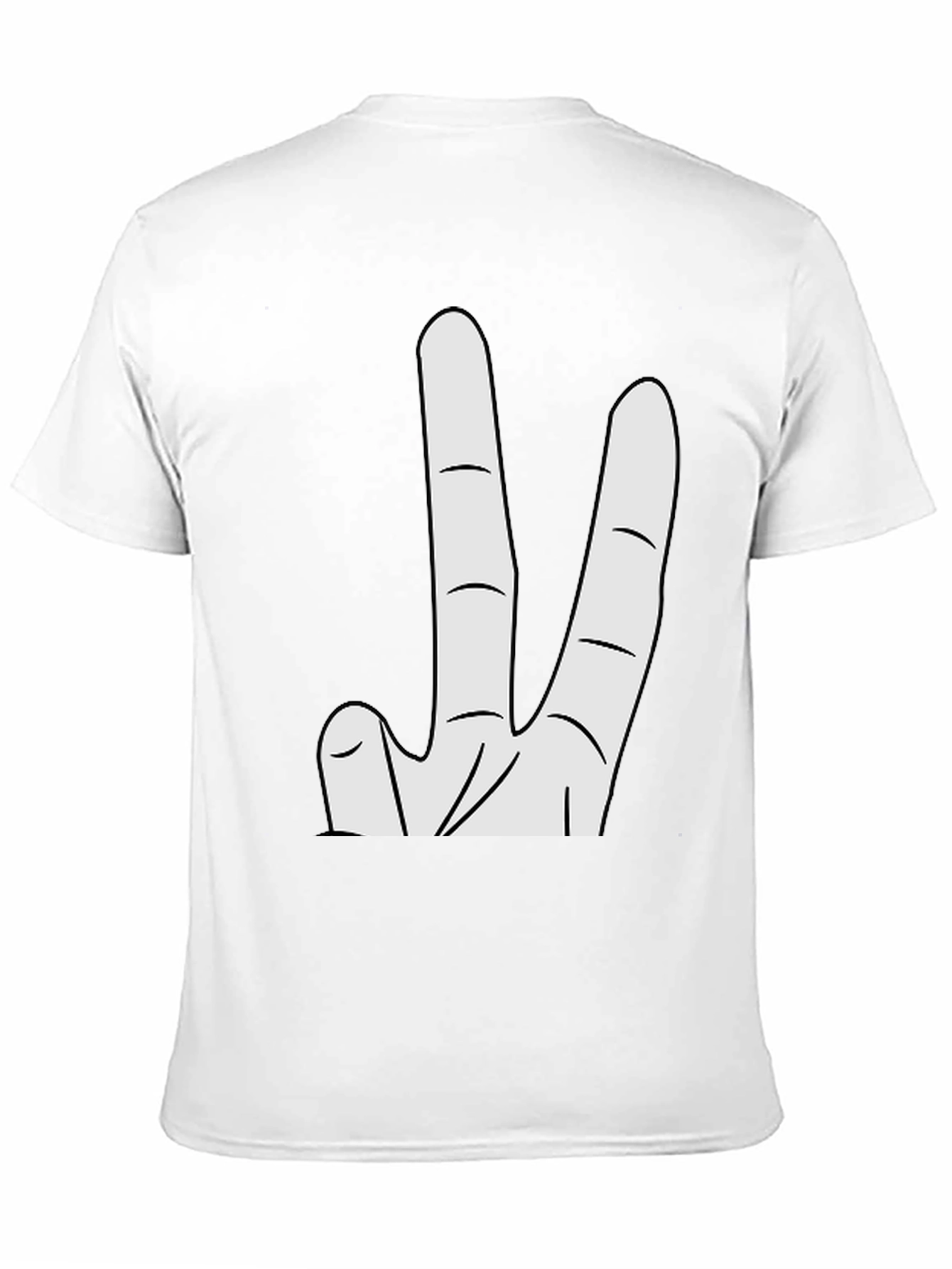 Novelty Two Finger Gesture Black T-Shirt