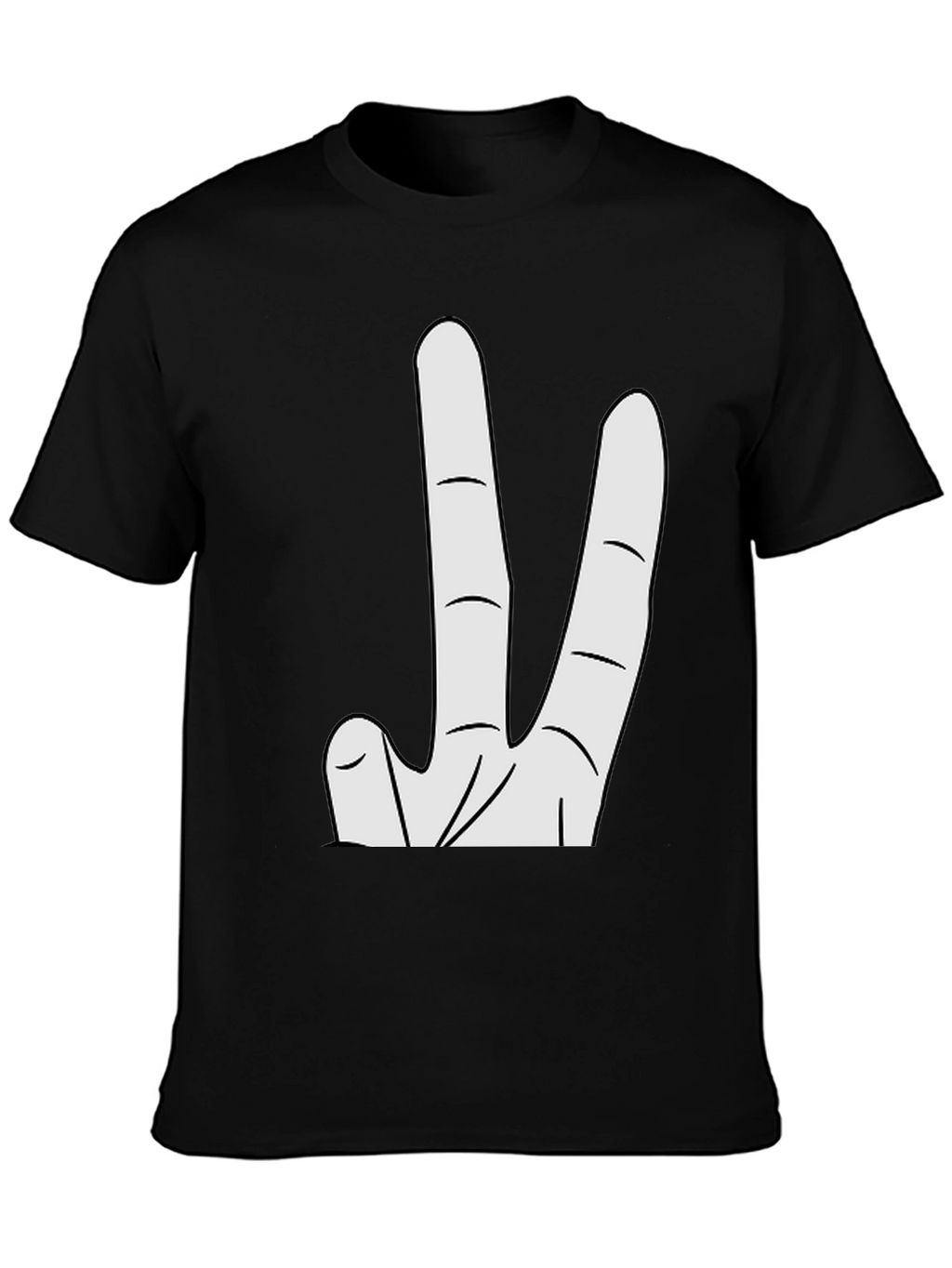 Novelty Two Finger Gesture Black T-Shirt