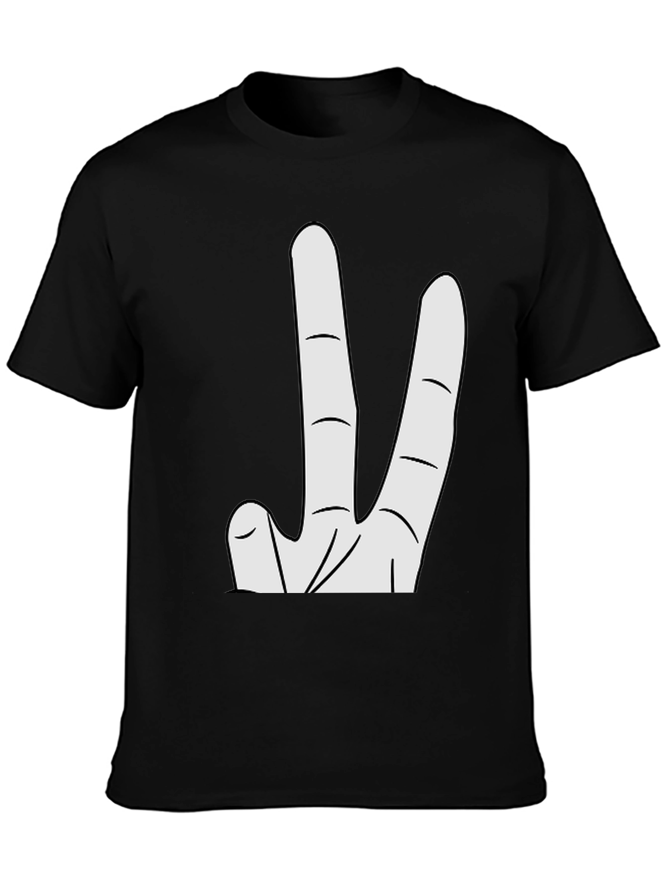 Novelty Two Finger Gesture Black T-Shirt