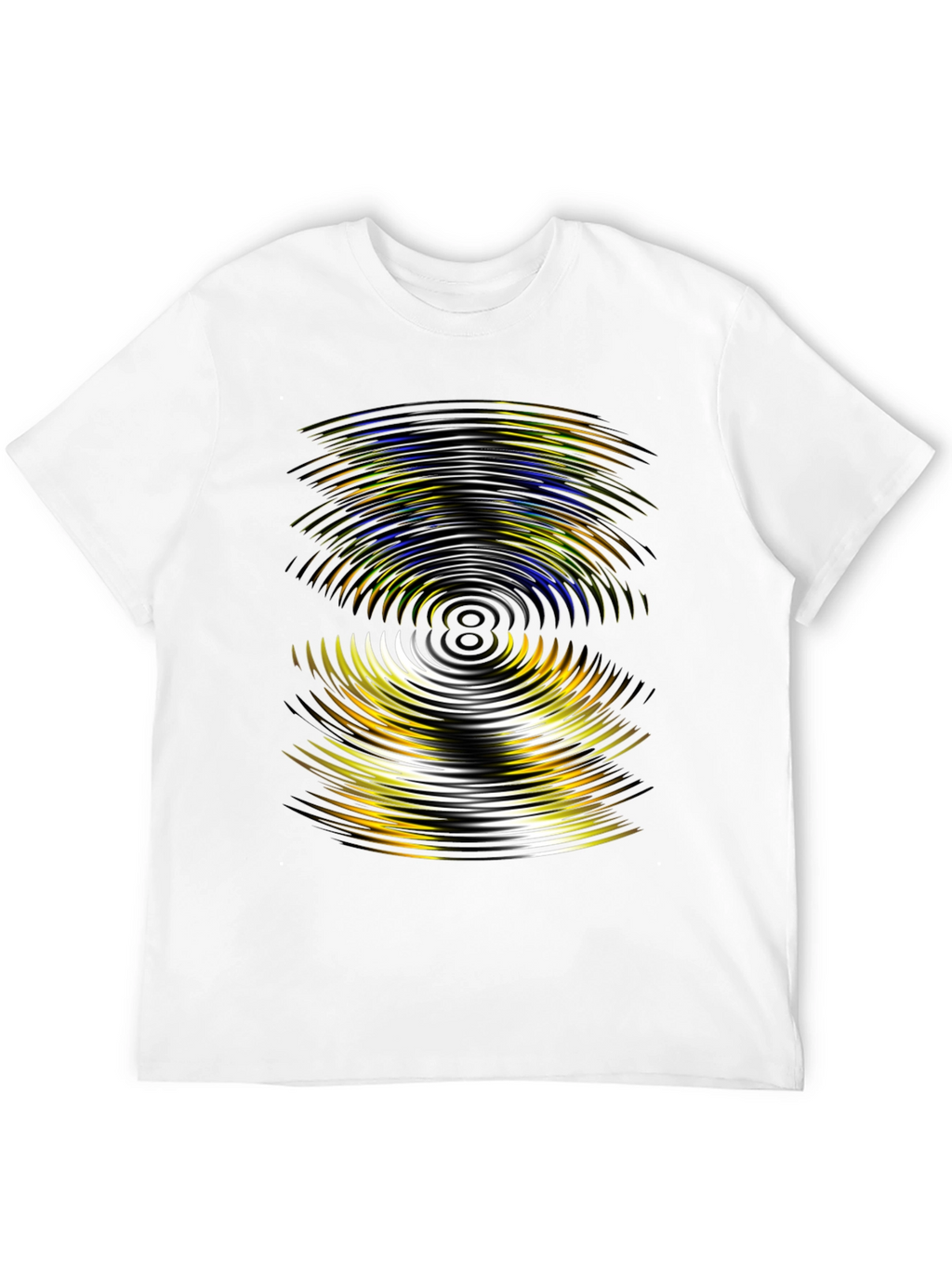 Abstract Wave Pattern Black T-Shirt