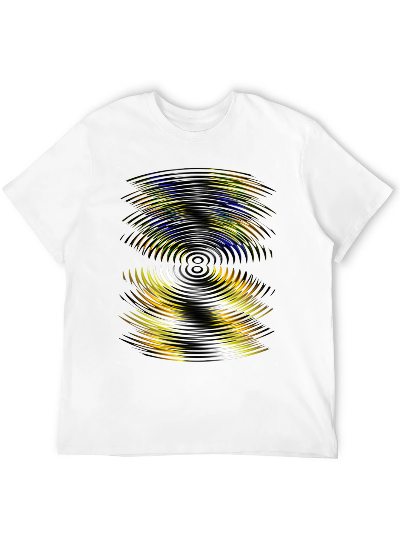 Abstract Wave Pattern Black T-Shirt