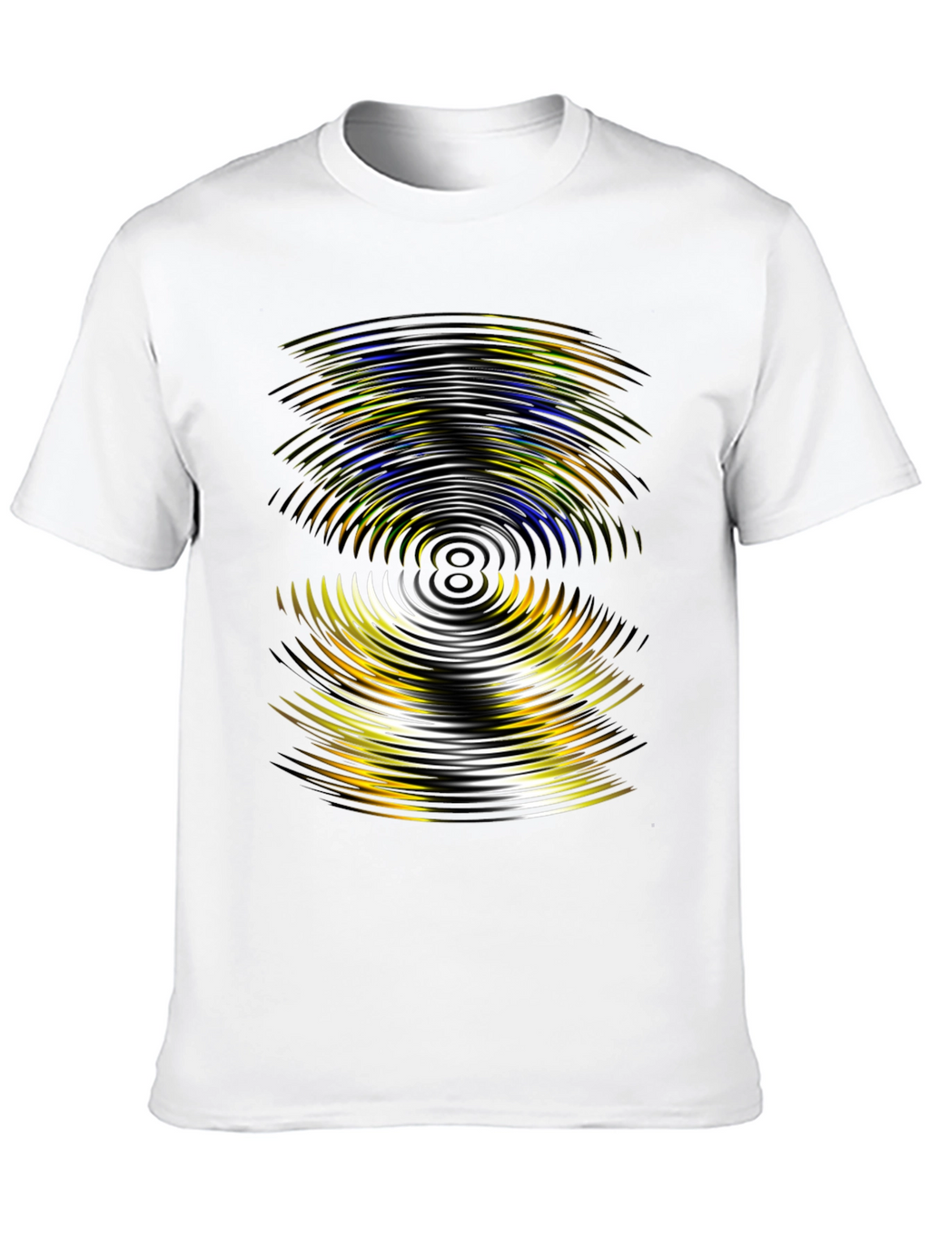 Abstract Wave Pattern Black T-Shirt