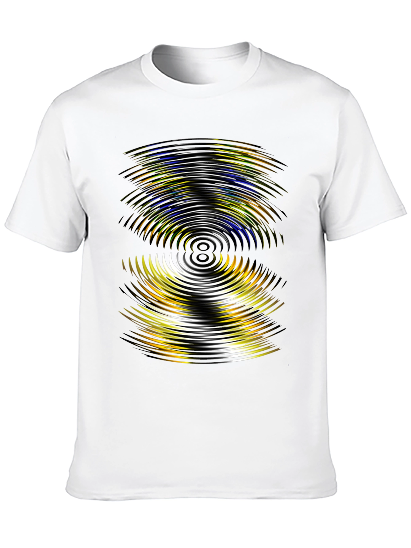 Abstract Wave Pattern Black T-Shirt