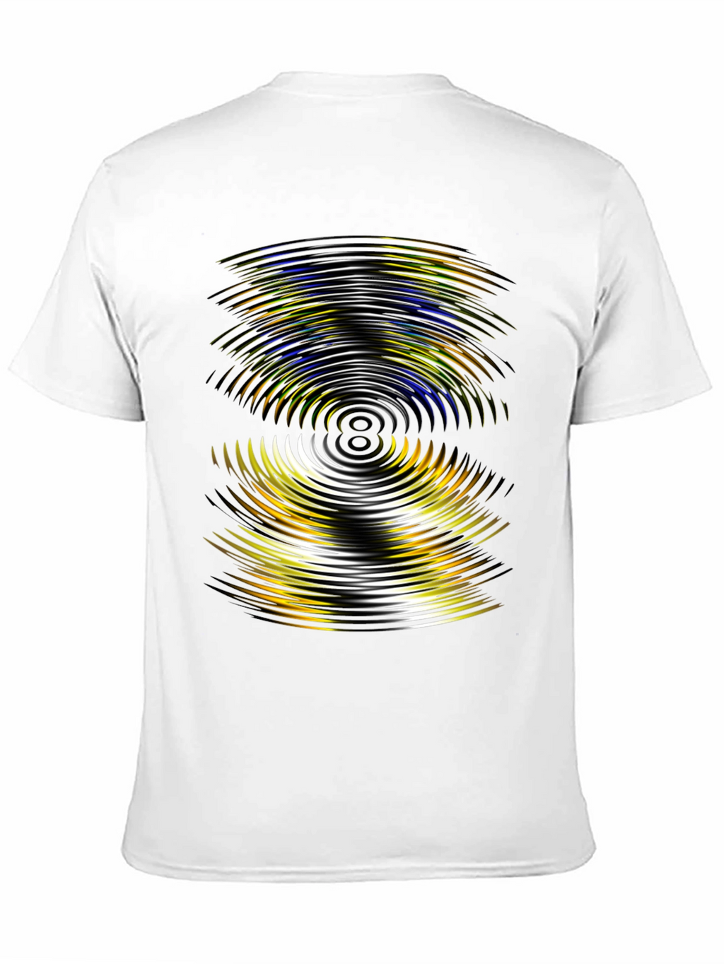 Abstract Wave Pattern Black T-Shirt