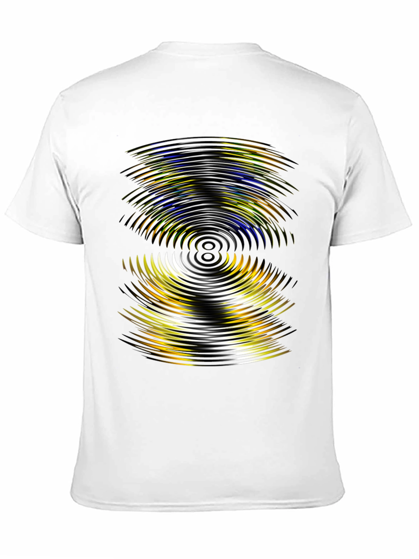 Abstract Wave Pattern Black T-Shirt