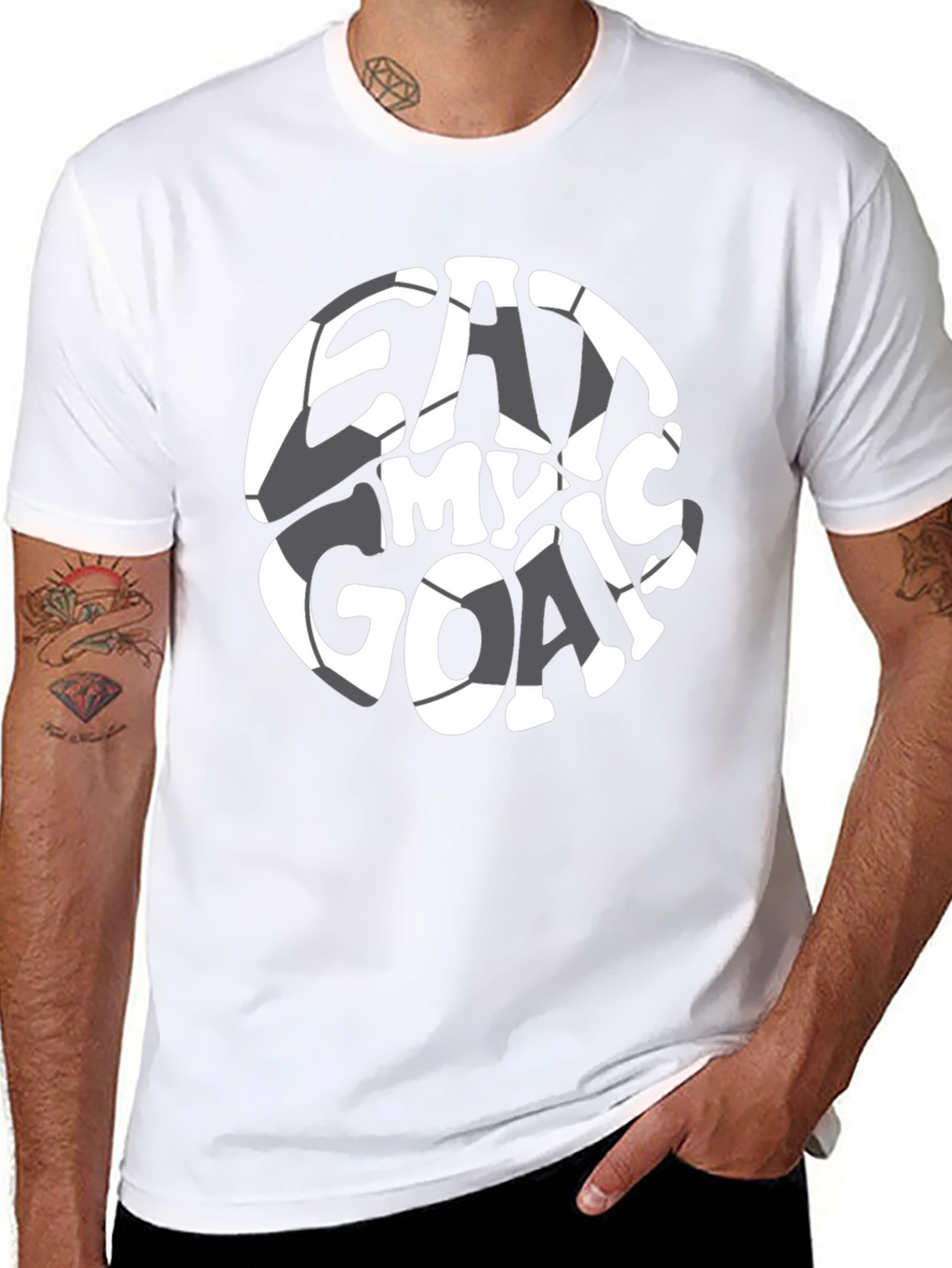 Eat My Goals Black Graphic T-Shirt