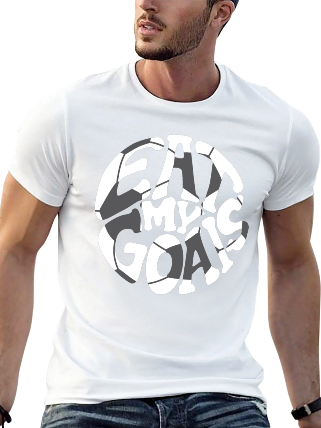 Eat My Goals Black Graphic T-Shirt