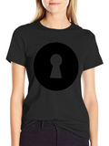 Keyhole Graphic Black T-Shirt