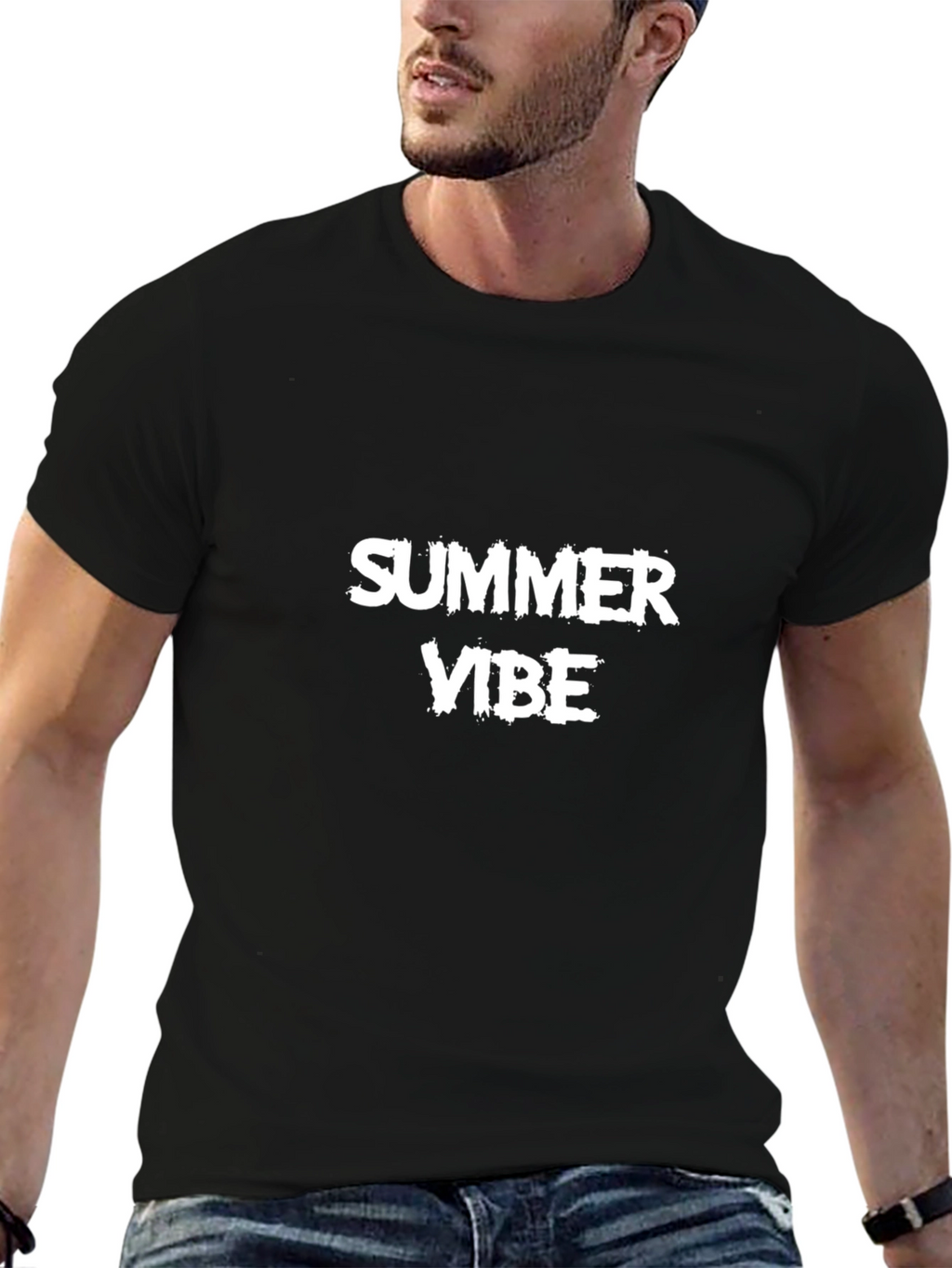 Summer Vibe Black T-Shirt for Casual Wear