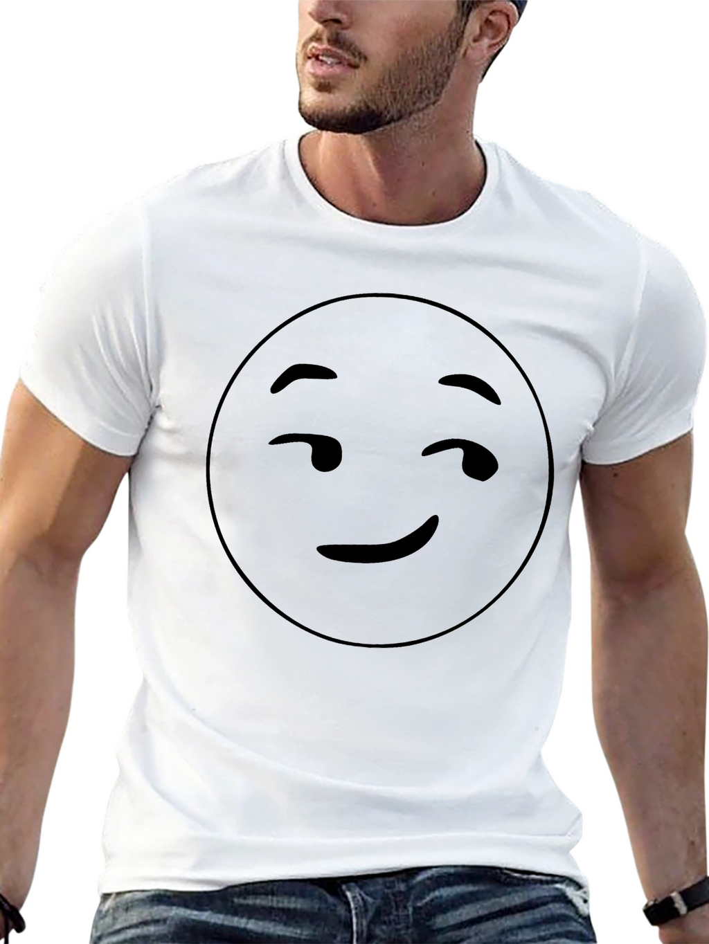 Winking Face Graphic Tee - Black