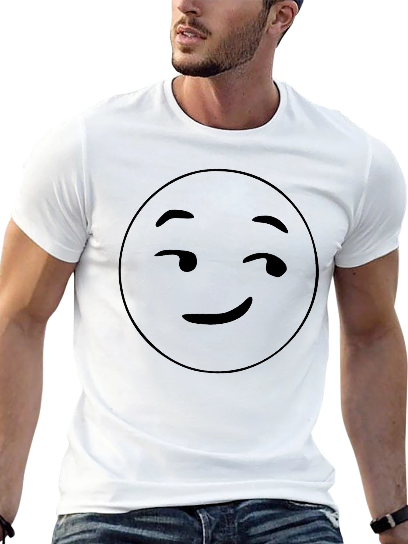 Winking Face Graphic Tee - Black