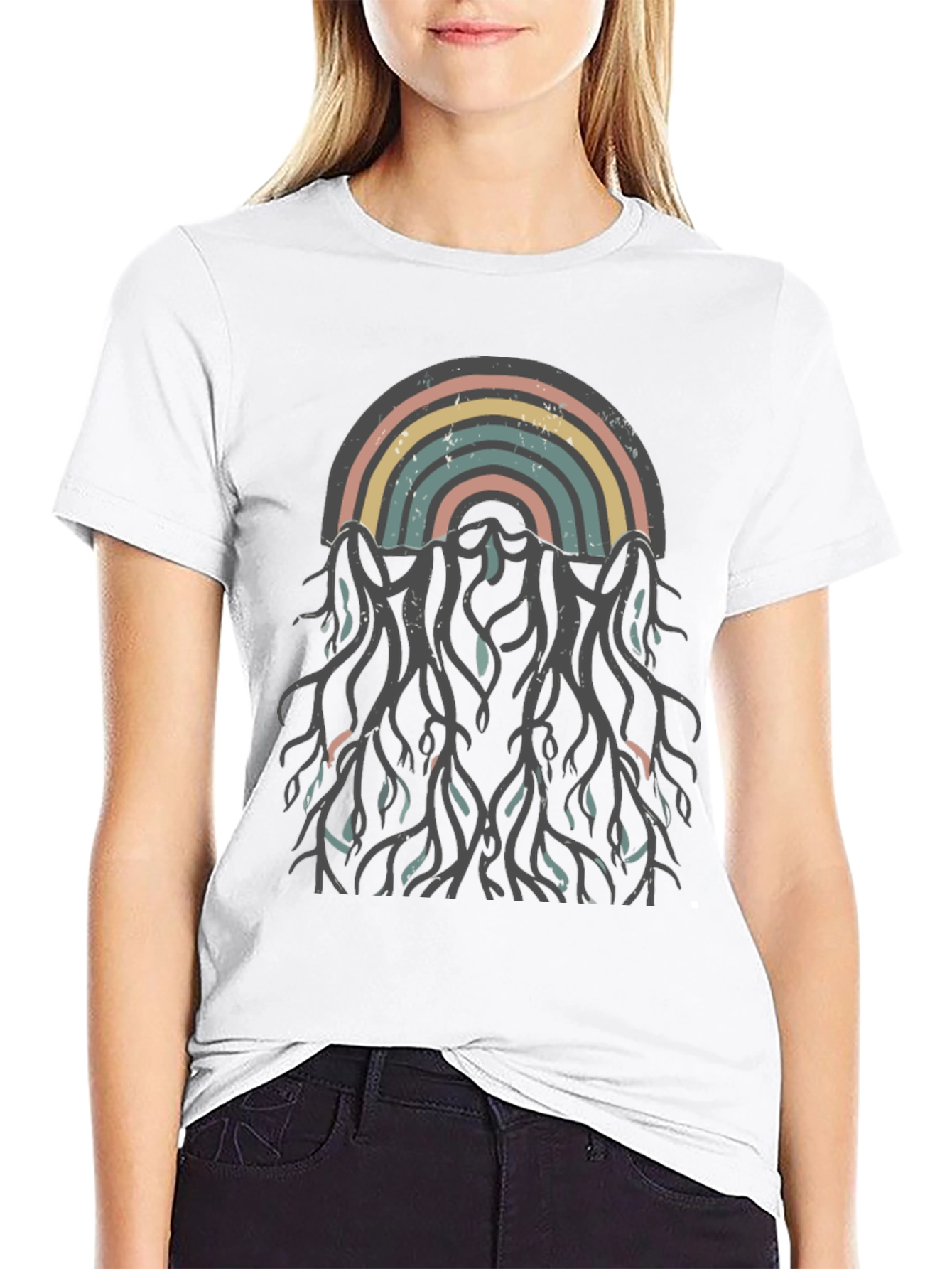 Retro Rainbow Roots Graphic Tee